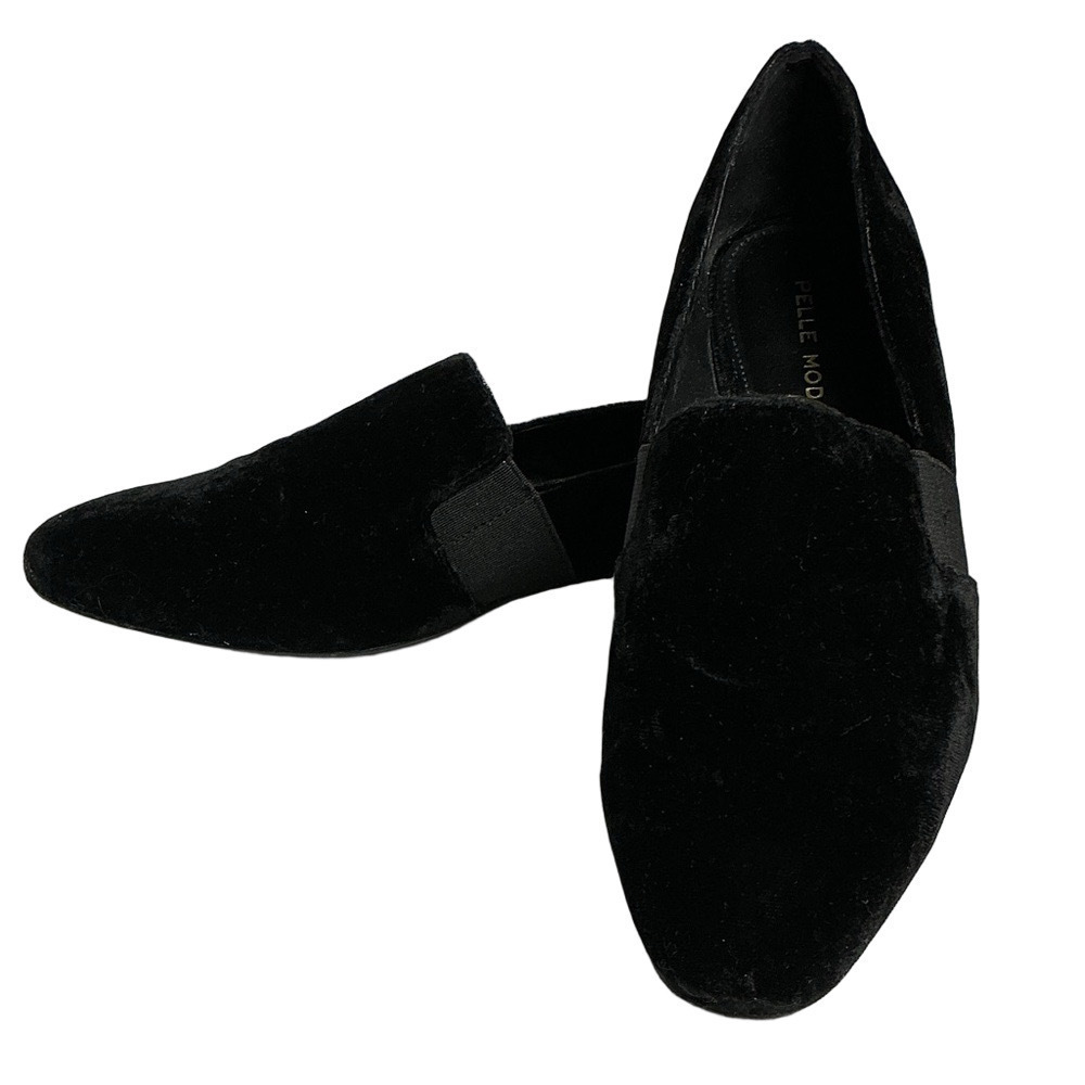 Pelle Moda Black Velvet Loafer Flats Women’s Size 6.5